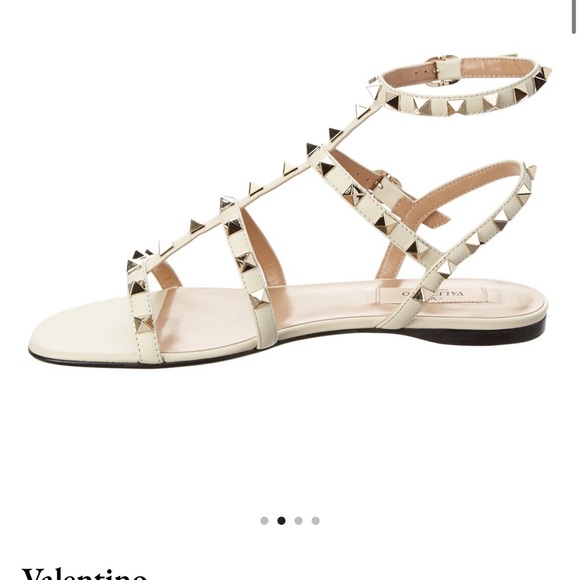 Valentino Rockstud Gladiator Sandals Ivory - Picture 2 of 6